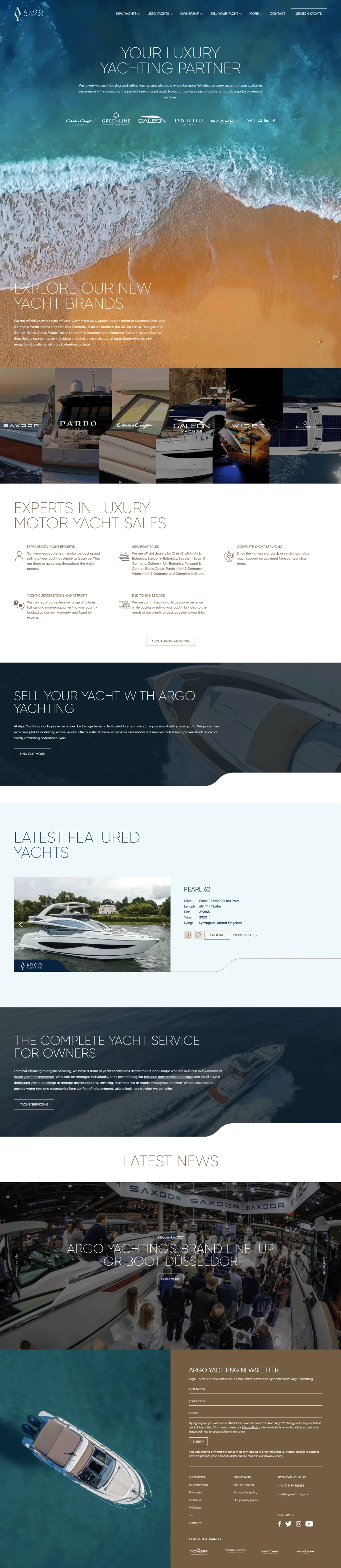 Screenshot of Argo Yachting